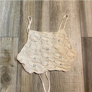 Elegant Cream Knit Women's Top
